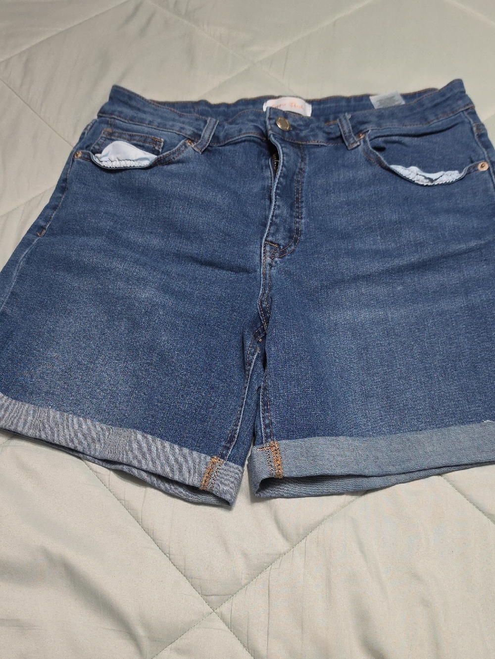 Women's Dark Blue Denim Shorts - Classic Casual Style